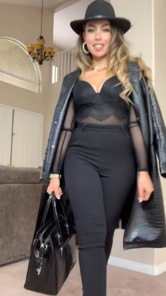 Brooke Ashley Hall Wearing A Black Jacket